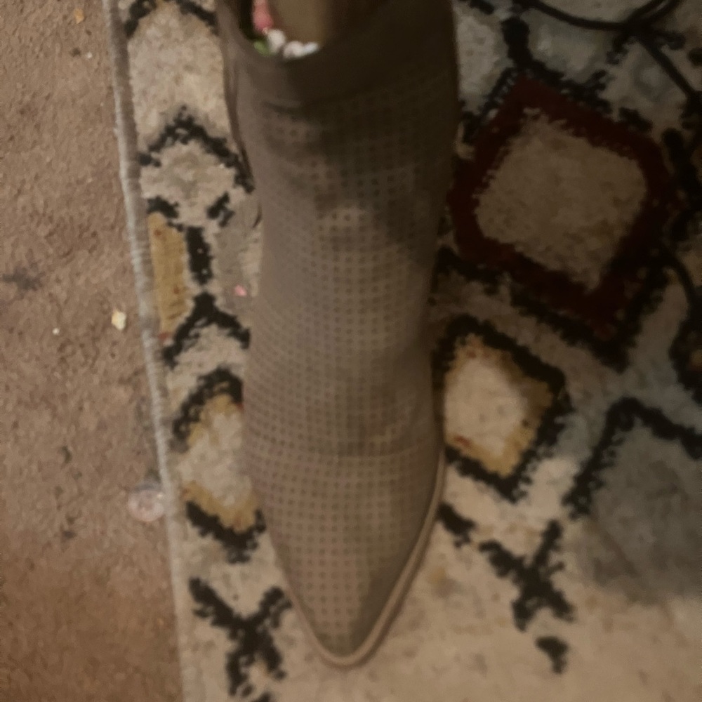 Guess Taupe Perforated Heeled Bootsguess Booties